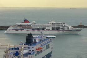 Among the finalists in the first ever Maritime UK Awards to be held during the Southampton Boat Show will be the Port of Dover, the UK&#039;s busiest ferry port. AFLOAT adds above is a DFDS ferry serving Calais/Dunkerque and cruiseship of Hapag Lloyd, Europa. Noting beyond the Strait of Dover is the coastline of France. 