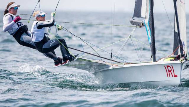 Annalise Murphy and Katie Tingle finished 13 from 23 in the 49er class at the Olympic Test Event in Enoshima this week where there scoreline encouragingly showed three top five results