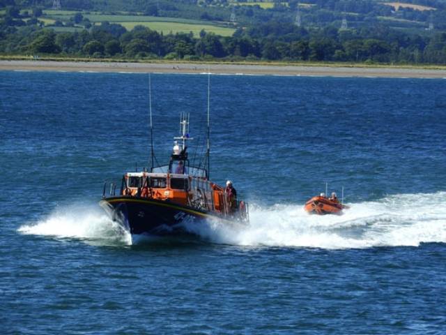 Wicklow RNLI's all-weather and inshore lifeboats at sea