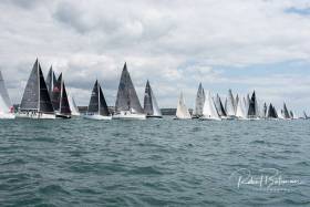 A combined start for the whole Cork Week fleet on a 1km start line was some sight during the traditional harbour race
