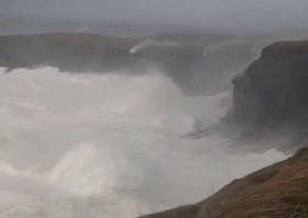 Stormy conditions at Castle Point near Kilkee in January 2014