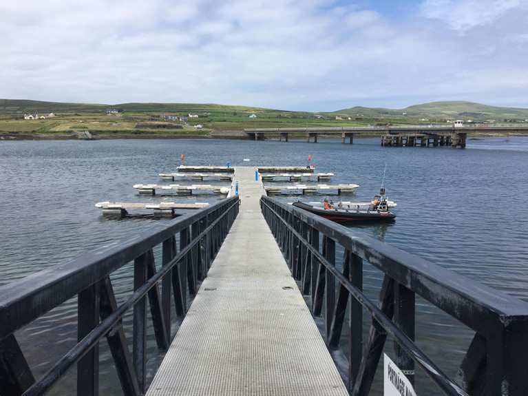 The pontoon mini marina situated in the Kerry village of Portmagee