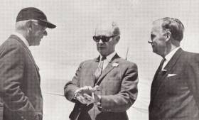 At the 1969 Quadrimillennial celebrations at the Royal Cork Yacht Club are (left to right) Clayton Ewing (Commodore, Cruising Club of America), An Taoiseach Jack Lynch TD, and Dennis Faulkner, Commodore Irish Cruising Club.
