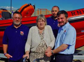 Geraldine Donnelly visits her rescuers at Bangor RNLI