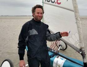 Graeme Grant, a well-known sailing coach and boat builder started his sand yachting at Bettystown with the IPKSA in 2016 and competed in the European Championships held in Bettystown 2017