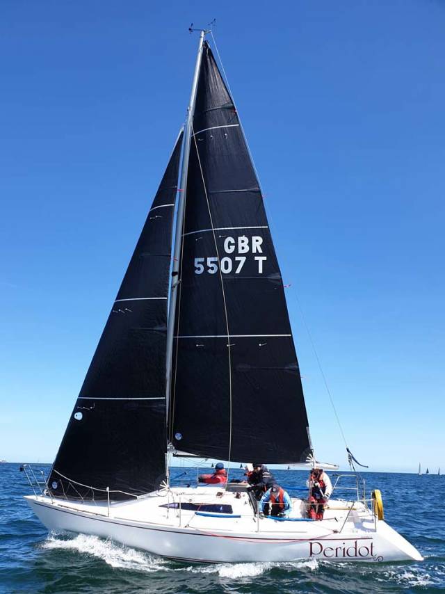 The Mustang 30 Peridot (J.McCann, P. Cadden,Y. Charrier and H. O’Donnell) of the Royal Irish Yacht Club was the winner of the DBSC Cruisers Two IRC race 