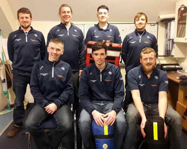 Bundoran RNLI volunteers pictured back from left, Paul Gallagher, Finn Mullen, Oisin Cassidy, Chris Fox and front from left, Shane O Neill, Nathan Cassidy, Mark Vaughan.