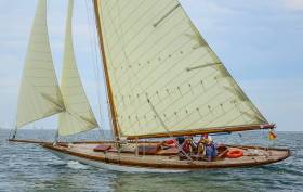 While there were hundreds of boats in the Volvo Dun Laoghaire Regatta 2017, the Welsh-based Myfanwy, built 1897, and restored by owner Rob Mason (at helm), deservedly attract special attention