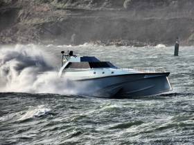 Thunder Child II cutting through the waves off Cork over the weekend