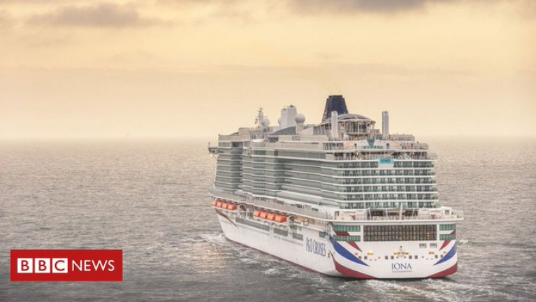 P&amp;O Cruises newbuild cruise ship was greeted by a water salute as it sailed into the Port of Southampton. 