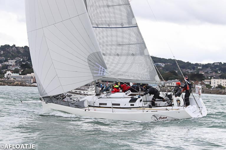  Simon Knowles&#039; J/109 Indian has put in a gallant showing for Howth to take fourth overall in this year&#039;s only big offshore race, the Fastnet 450