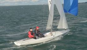 Flying Fifteen Ignis Caput Sailed by David Mulvin and Ronan Beirne of the National Yacht Club
