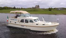 The Linssen Grand Sturdy 35.0 AC (10.70 x 3.40 m) out on the river Shannon from this weekend