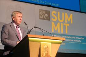 Marine Minister Michael Creed addressing the fourth Our Ocean Wealth Summit in Galway last Friday