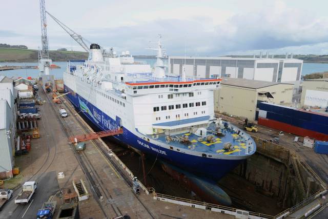 Oscar Wilde at A&P Falmouth's No.2 dry-dock during an overhaul in 2014