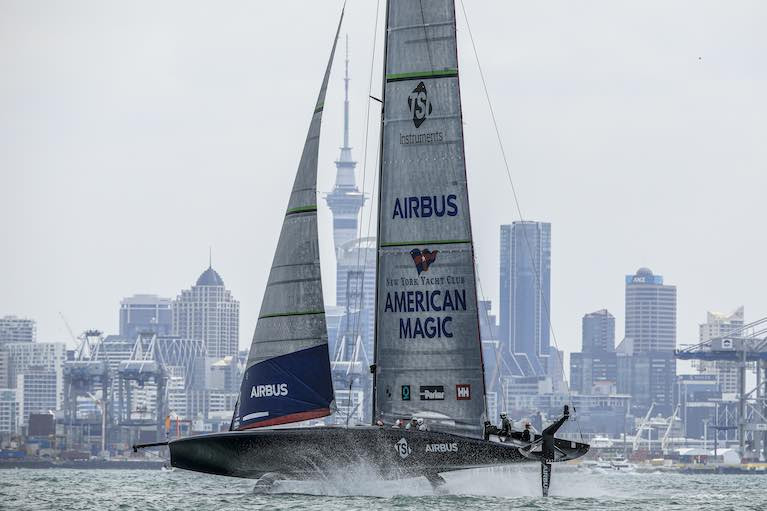 New York Yacht Club American Magic shares the overall lead with Team New Zealand