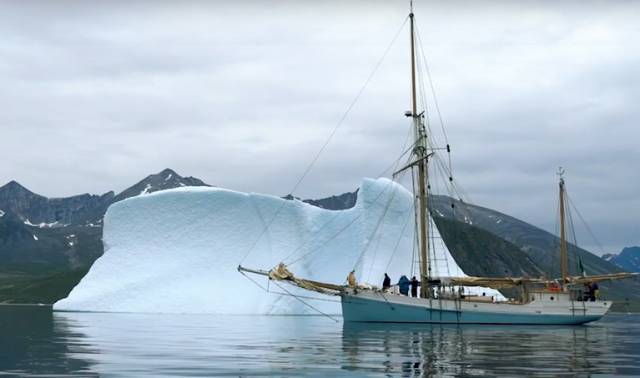 Ilen at an iceberg in Western Greenland