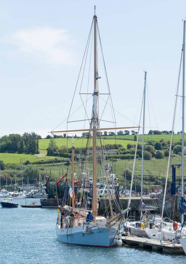 The ketch Ilen’s regular training berth in Kinsale has welcomed her back to Ireland from Greenland