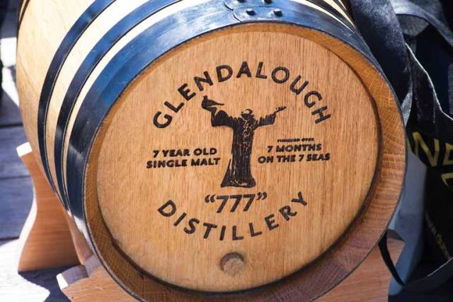 The barrel of Glendalough 7-year-old 777 single malt Irish whiskey onboard Gregor McGuckin's abandoned yacht in the Indian Ocean