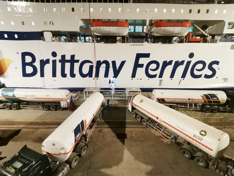 LNG facilities under construction for the arrival of Brittany Ferries’ first LNG powered-ship Salamanca that will serve UK-Spain routes from 2022. 