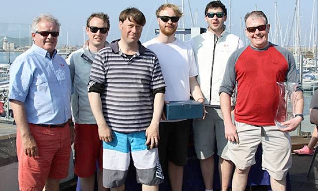 Dave Barry's Lia crew Gareth Nolan, Sam Hunt & Rory Groves were third in Howth's Sportsboat Cup and overall winners of the SB20 Easterns at the same venue