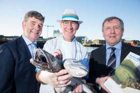  Marine Institute CEO Peter Heffernan, Fishmonger Pat O&#039;Connell and Minister for Agriculture, Food and the Marine Michael Creed TD review the 2018 Marine Institute Annual Stock Book, which is one of the principal annual publications of the Institute, providing the latest impartial scientific advice on commercially exploited fish stocks of interest to Ireland.  