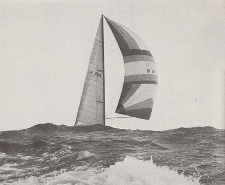 The start of a very special relationship. Denis Doyle’s Moonduster approaches the finish of the 1982 Round Ireland Race to take line honours, a new course record, and the handicap win. Today’s Round Ireland crews, faced with a two month postponement of the start date, will be asking: “What would The Doyler do?”