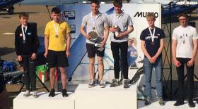 Durcan and Twomey on the podium in Weymouth