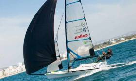 Annalise Murphy and Katie Tingle sailing at their Vilamoura base in Portugal