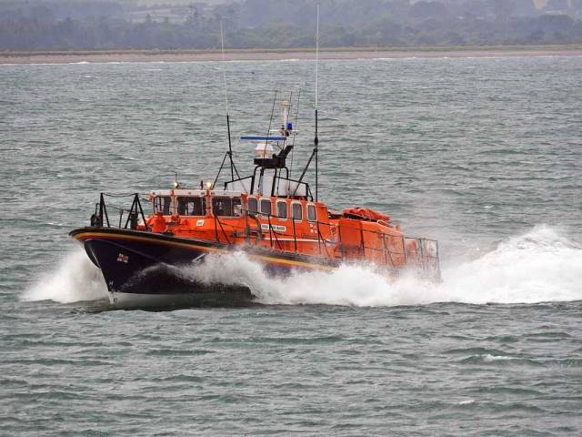 Wicklow RNLI’s all-weather lifeboat returning after the callout