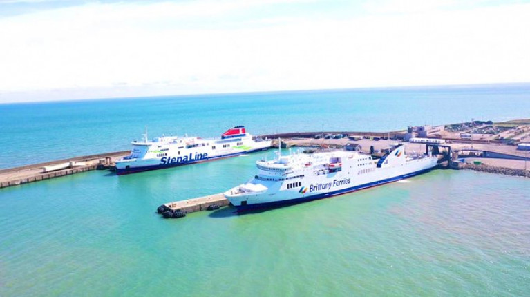 Sunny South-East: Rosslare Europort where AFLOAT adds is Stena Line's ropax Stena Horizon serving Cherbourg and newcomer rival to the Wexford port, Brittany Ferries, whose Kerry (also ropax) in March was to have launched a new service to Roscoff, however advise from Irish and France governments due to Covid-19 prevented the launch, though the 'économie' branded route is rescheduled to start this month (a fortnight from today, Monday 15 June). A third operator, Irish Ferries (likewise of Stena) also runs a route to Pembrokeshire, south Wales. Irish Ferries abandoned their services to Roscoff/Cherbourg in favour of basing W.B. Yeats on the Dublin-Holyhead/Cherbourg routes, the latter currently served by ropax Epsilon.