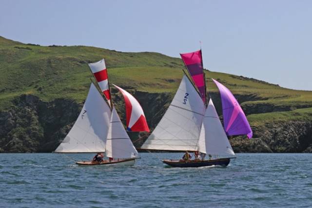 “The most unspoilt coastline in all Ireland” – the Howth 17s Aura and Pauline in the annual race round Lambay, where the coastline remains pristine despite being less than a dozen miles from Dublin city centre