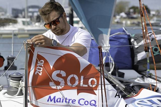 Northern Ireland solo sailor Hamish Baker from Strangford Lough is in action in France today