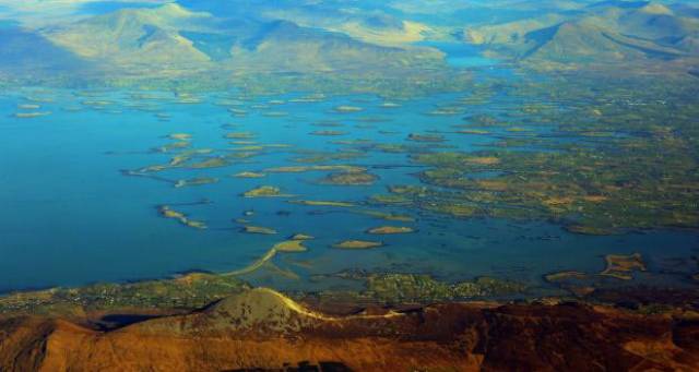 A photograph of Croagh Patrick and Clew Bay in Co Mayo taken from an Air Corps. Mayo Sailing Club's anemometer provides accurate wind readings on the Bay