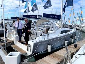 The Oceanis 30.1 on display in the Beneteau Sailing Village at the Southampton International Boat Show now