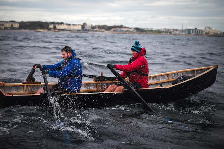 Fergus Farrell and Damian Browne crossing from Aran Islands to Galway this week