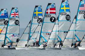 Light winds for the last rounds of the 49erFX Europeans in Weymouth