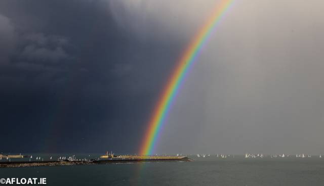 A rainbow on Dublin Bay for a fine Turkey Shoot Series race two turnout