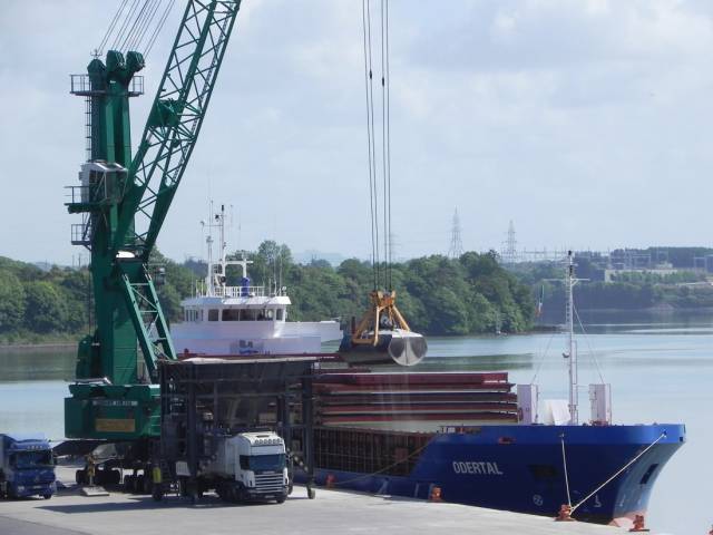 Short-sea trader Odertal, Afloat adds with a dry-bulk cargo when berthed at the Port of Waterford