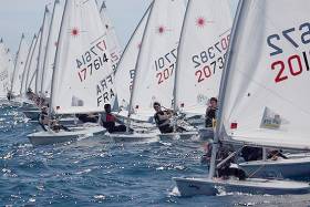 Part of the massive 261-boat fleet at the Europa Cup that concluded today in Hyeres, France
