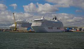 Cruiseships docked in Dublin Port