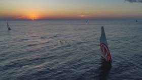 Less than five miles separate the seven boats in the Volvo Ocean Race on Day 2 of Leg 8