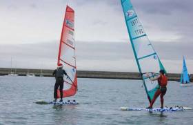 Two Kona windsurfers are part of the DMYC PY Frostbite fleet