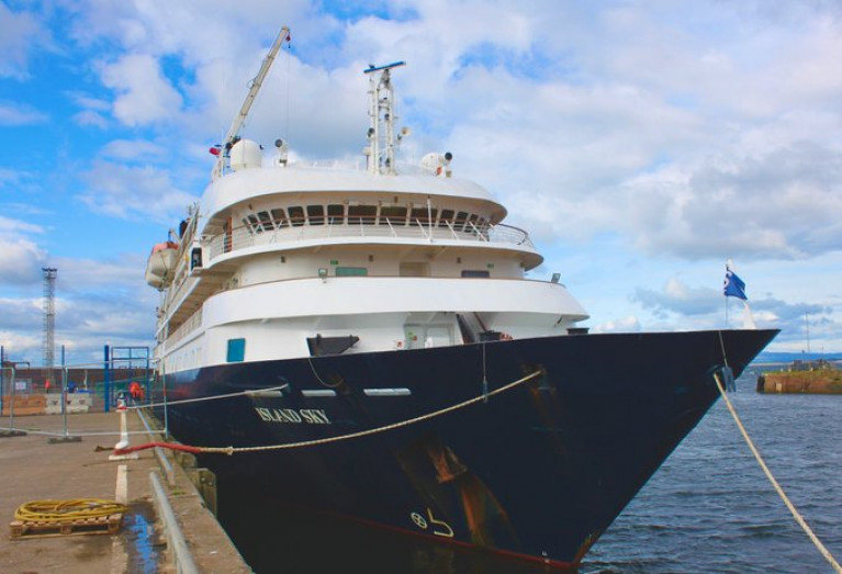 Strong Wales comeback: Noble Caledonia’s flagship vessel, MS Island Sky, was welcomed on its maiden call at several of the ABP operated ports among them Swansea in south Wales. 