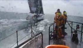 The RNLI coxswain brought the Rosslare lifeboat alongside the yacht to fix an accidentally activated EPIRB