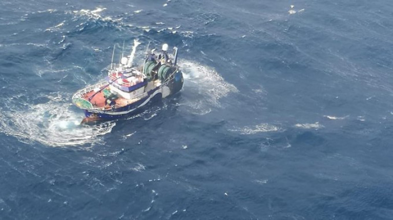 Resumption of the Naval Service has taken place in a rescue operation for a trawler off Cork coast. Seven crew are on board the Ellie Adhamh which spent the night in seas off Bull Rock after losing power.