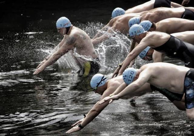 Swimmers make a splash at the start of last weekend's Liffey Swim