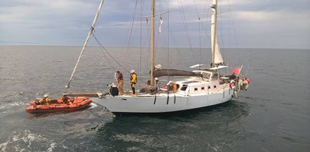  The large yacht had sustained engine failure a mile north east of Muck Island