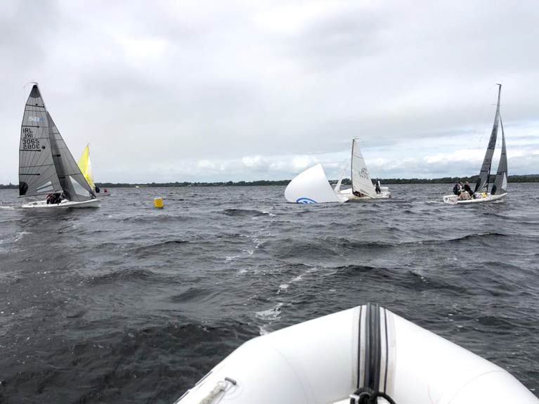 SB20 action on Lough Ree during the 250 Regatta