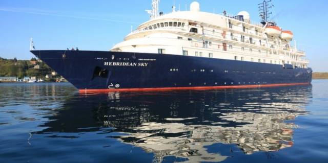 Hebridean Sky, the newest addition to Noble Caledonia's high-end luxury small ship cruise fleet (incl river cruise vessels) is to make a third and final call to Waterford City Quays